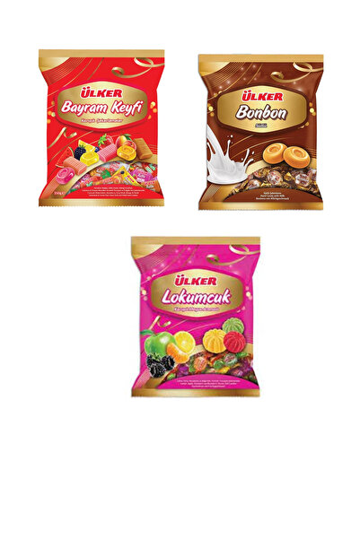 Ülker Bayram Şekeri Seti 3x350 gr (Bayram Keyfi, Sütlü Bonbon, Lokumcuk)