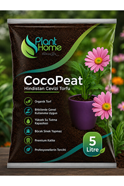 Plant Home Power Mix CocoPeat 5 Litre Hindistan Cevizi Torfu – Organik Cocope...