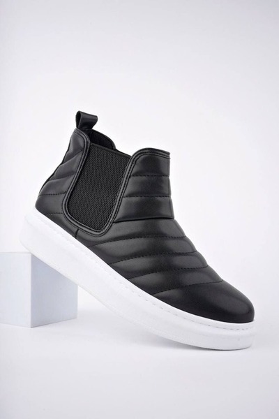 SALWO Aslw205 Laceless Leather Men's Sports Boots Bt - Black