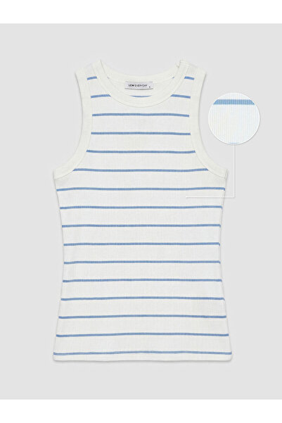 LC Waikiki New Season Blue Crew Neck Striped Women's Undershirt from Güli̇s G...