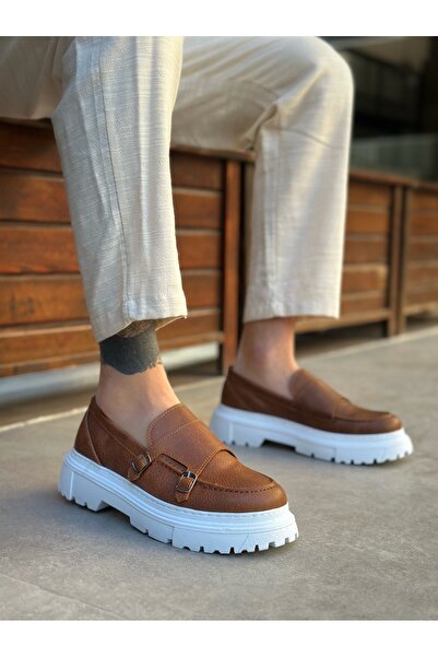 BOA Aba0242 Classic High Sole Tan Men's Shoes with Buckle