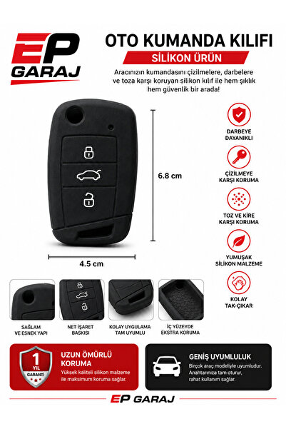 EP GARAJ OTOMOTİV Remote Control Cover - Black Silicone Product