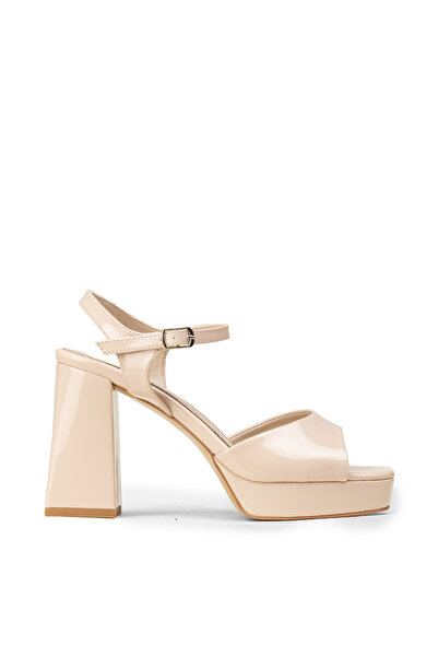 Deery Women's Beige Platform Evening Dress Shoes