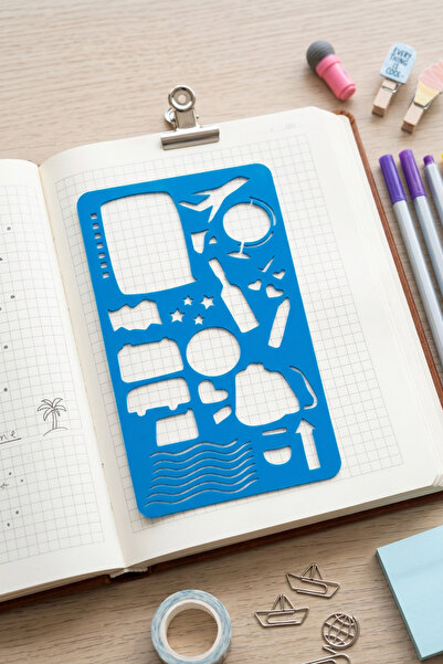 Karmelom Studio Bullet Journal Holiday Figures Template Ruler - Travel Concep...