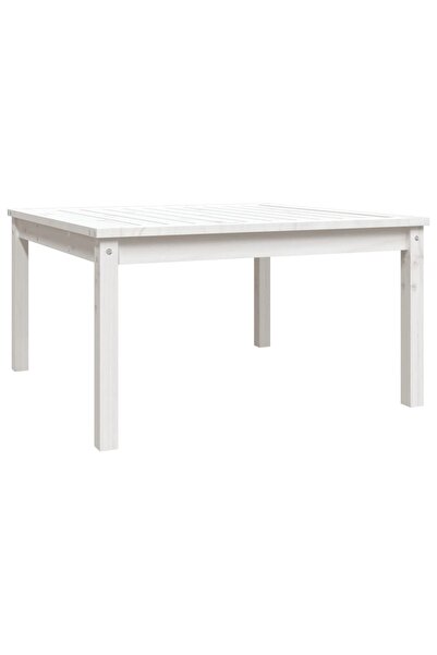 vidaxl Măsuță de grădină, alb, 82,5x82,5x45 cm, lemn masiv de pin