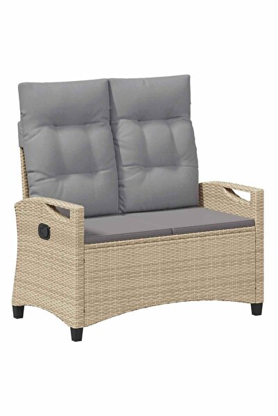 vidaxl Bancă de grădină Beige și gri deschis 105 x 60 x 112 cm