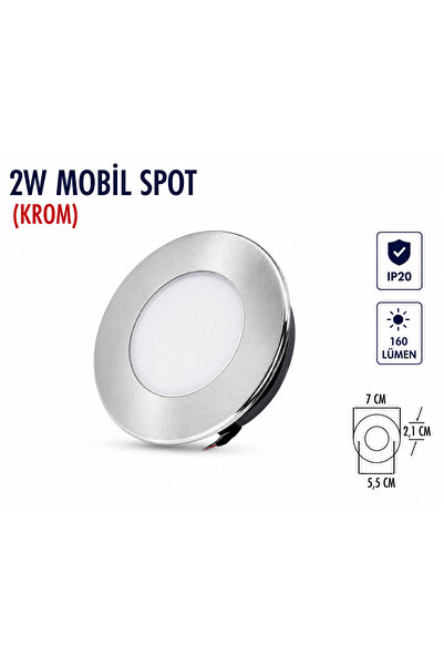Lampist 2W Mobil Krom Spot Lamba 3000K