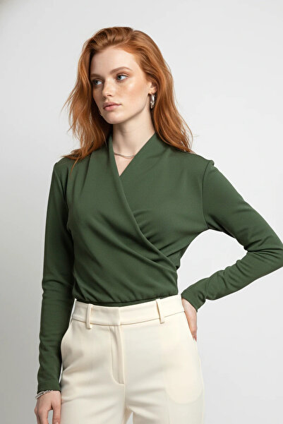 No Matter What Double-Breasted Collar Long Sleeve Bodysuit