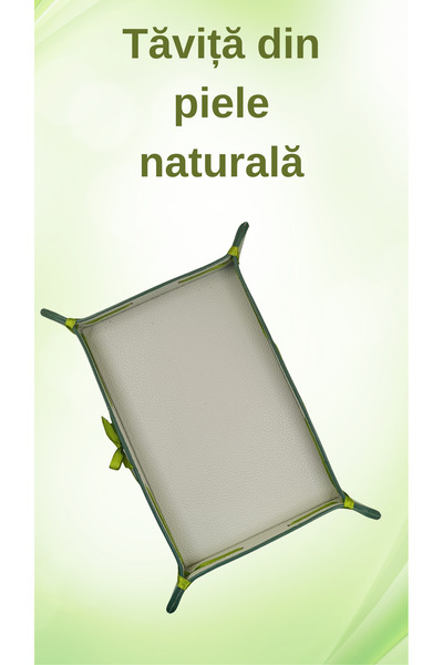 OEM Tăviță Organizator din Piele Naturală 20x13 cm pentru Chei și Accesorii