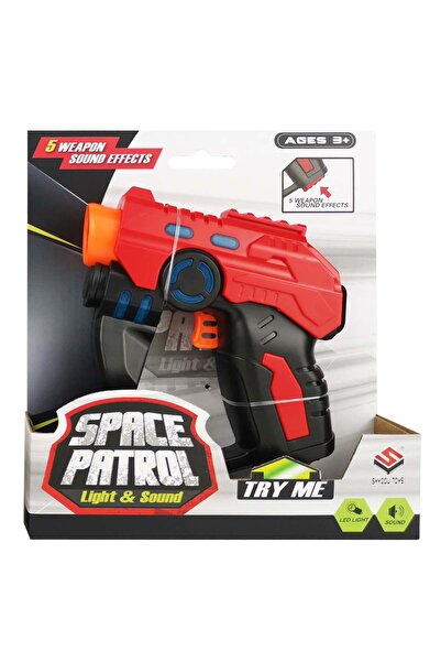 Sunman Pistol de jucarie cu lumini si sunete, Space Patrol, Rosu
