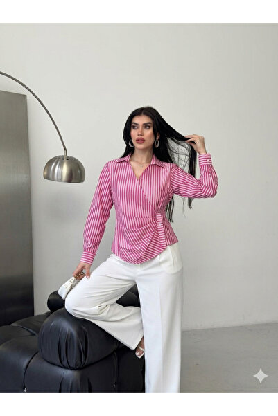 Captival Women's Striped Side Tie Shirt