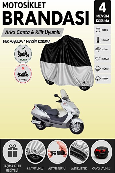 Cemku Double Black Top - Gray Bottom, Rear Bag Compatible Honda Fes 250 Fores...