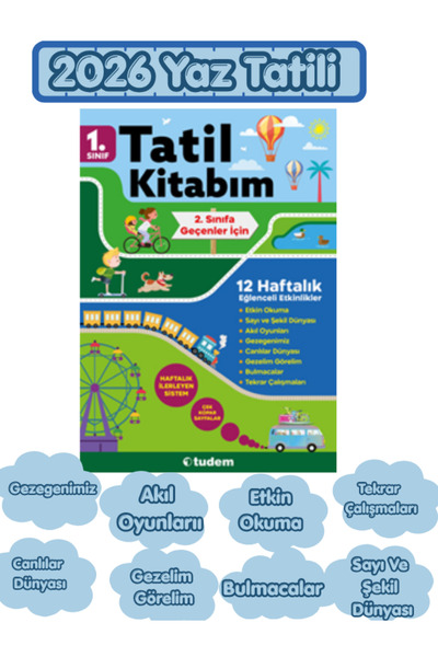 Tudem Yayınları Tudem 1.Sınıf Tatil Kitabım 2.Sınıfa Geçenler İçin 2026 Yeni ...