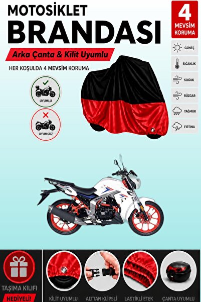 Cemku Double Black Top - Red Bottom, Rear Bag Compatible Falcon Shark 188 Mot...