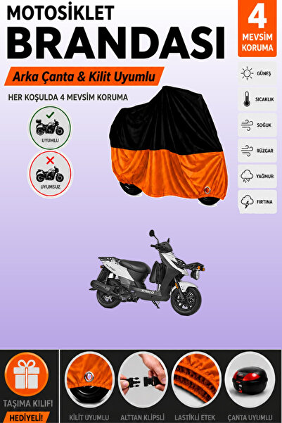 Cemku Double Black Top - Orange Bottom, Rear Bag Compatible Kymco Agility Car...