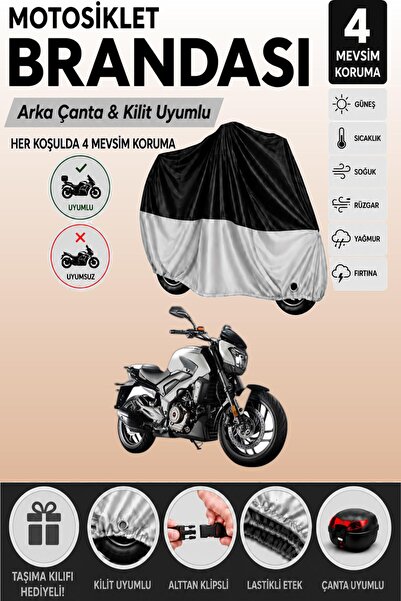 Cemku Double Black Top - Gray Bottom, Rear Bag Compatible Bajaj Dominar D 400...