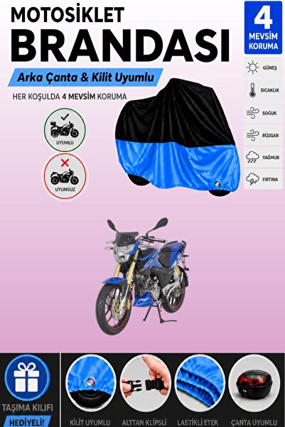 Cemku Double Black Top - Blue Bottom, Rear Bag Compatible Mondial 180 Z-One S...
