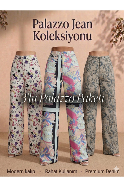 viking's line 3'lü Süper Fiyatlı Palazzo Paketi