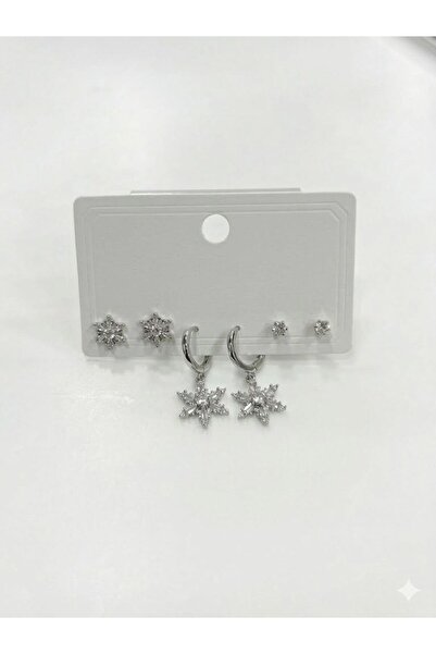 atastore2017 Six-Piece Earrings with Hanging Snowflake Detail