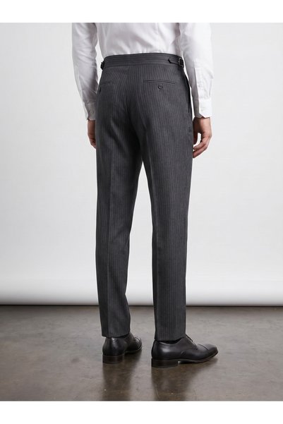 BASEL.CO Striped Old Money Pleated Lycra Fabric Trousers