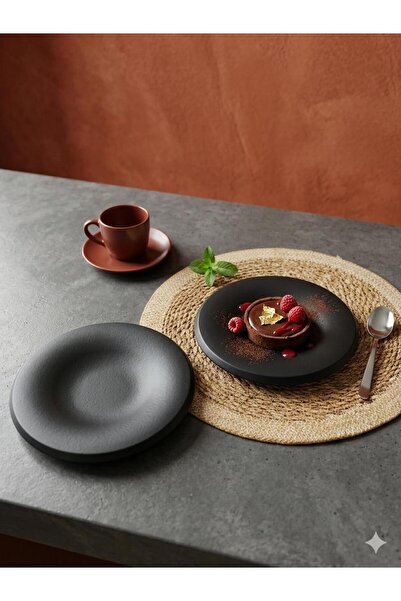 MAViHOME Black 6-Piece 20 cm Dessert Plate