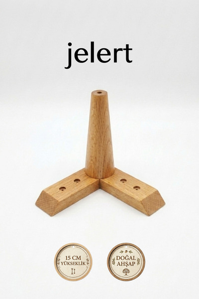 Jelert Masif Gürgen Ahşap 15 cm Mobilya Yükseltme Ayağı, Naturel-Tekli, Robot...