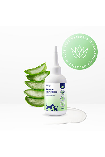 WoofyLab  Lotiune ingrijire urechi caine si pisica WoofyLab cu Aloe Vera Orga...