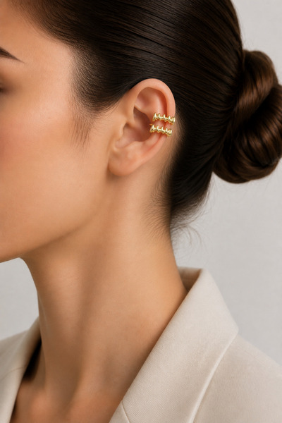 Jack Ferrero Zircon Stone Detailed Cartilage Earring/Earcuff/Conch (No Pierci...