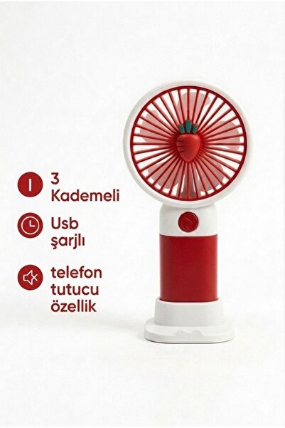 vattara Mini El Fanı Usb Şarjlı 3 Kademe Taşınabilir Vantilatör Masaüstü Tele...