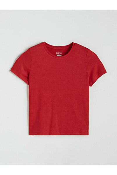 LC Waikiki Red Modal Blend Women's Sports T-Shirt by Güli̇s Gi̇yi̇m