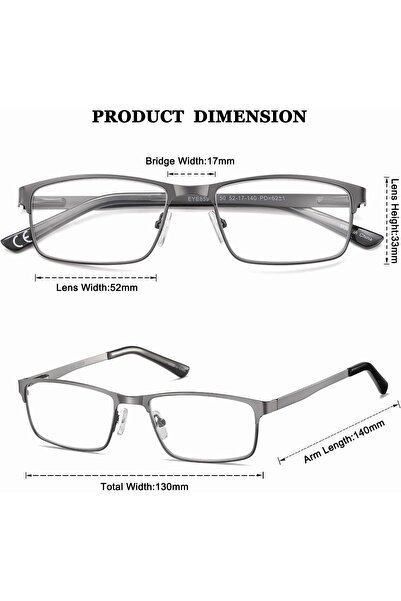 Other EYECEDAR 5-Pack Reading Glasses Men Metal Frame Eyeglasses Spring Hinge...