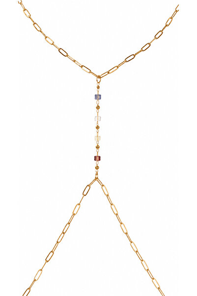 JİMNY JEWELRY Curva Çelik Vücut Zinciri Kolyesi