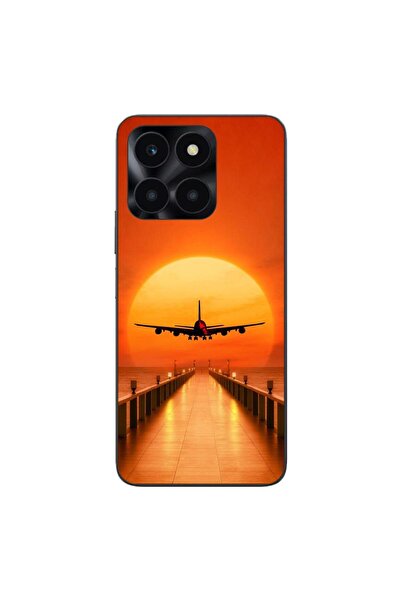 OEM Husa compatibila cu Honor X6a Silicon Gel Tpu Model Airplane Sunset