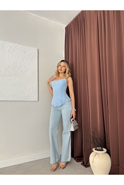 MYA Women's Summer Strapless Stylish Corset Blouse