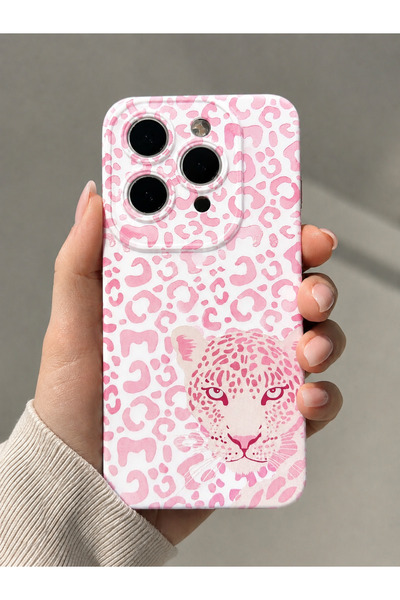 OVADA Redmi 13 Uyumlu Pembe Leopar Desenl Silikon Telefon kılıfı