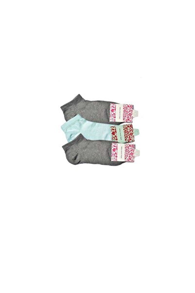 atastore2017 Gray and White Women's Ankle Socks 3 pairs