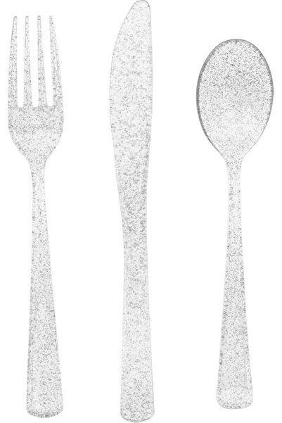 Unique Shiny Silver Dining Utensils from Ast, 18 Pieces