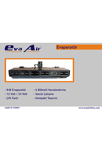 EVA AİR 848 EVAPARATÖR 12 VOLT SİYAH RENK