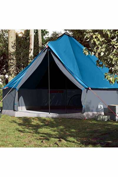 vidaxl Cort de familie Tipi pentru 10 persoane, albastru, impermeabil