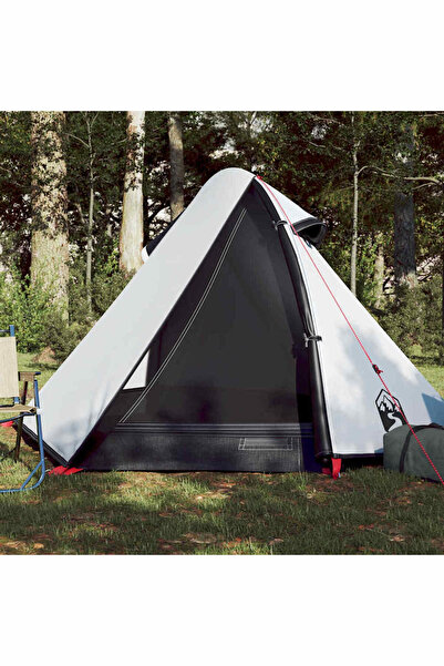 vidaxl Cort camping cupola 2 persoane alb, È›esatura opaca, impermeabil