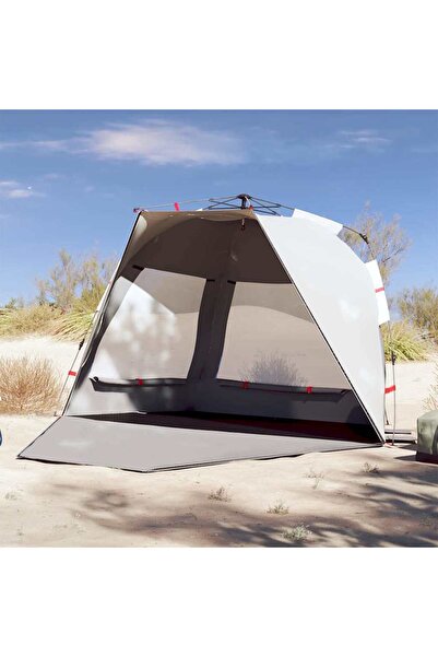 vidaxl Cort camping 3 persoane gri impermeabil setare rapida