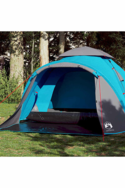 vidaxl Cort de camping cupola 3 persoane, setare rapida, albastru