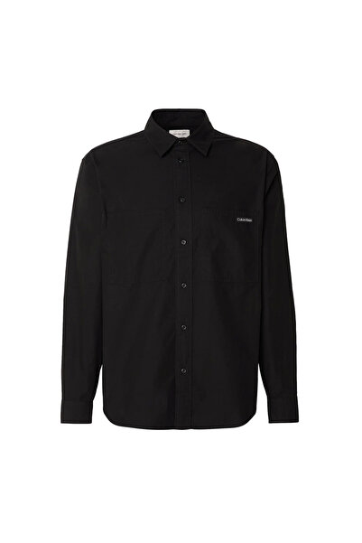 Calvin Klein Cămașă bărbătească din poplin de bumbac, croială lejeră, M