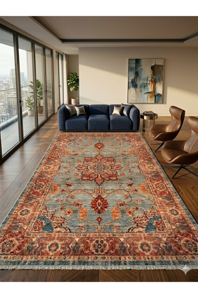 Babil Home Dekoratif Halı Kaymaz Taban Leke Tutmaz Yıkanabilir Kilim Özel Ölç...