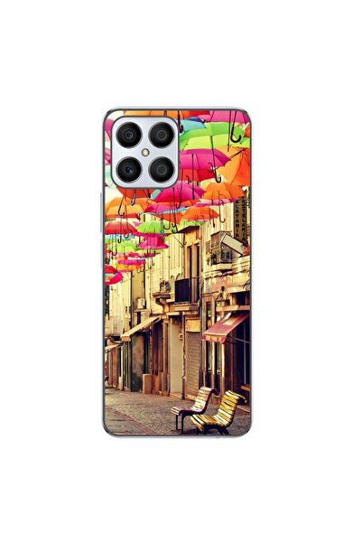 OEM Husa compatibila cu Honor X8 Silicon Gel Tpu Model Strada Umbrele Colorate