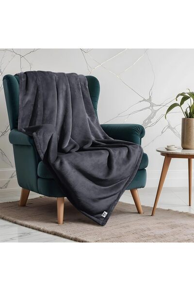 COTTON HOME Micro Fleece Hotel Luxury Flannel Blanket- Black 220x240cm | 260 ...