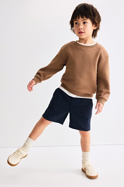 H&M Keten Karışımlı ve Büzgü Bağlı Şort