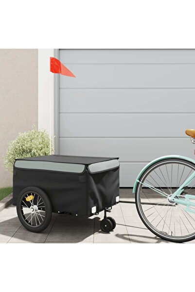vidaxl Remorcă pentru biciclete, negru și gri, 45 kg, fier