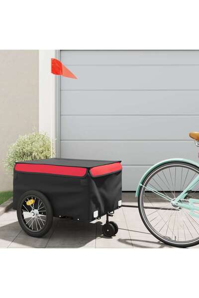 vidaxl Bicycle trailer, black and red, 45 kg, iron