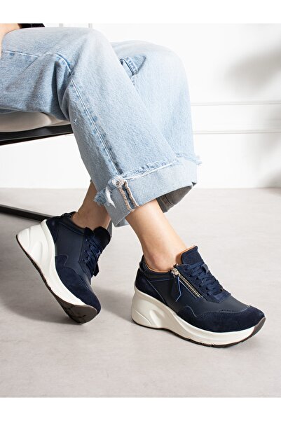 ALEMDAR AYAKKABI LARİNA Lacivert Hakiki Deri Kadın Sneakers